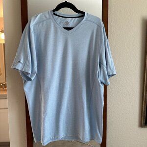 QOR Men’s Performance V-Neck T-shirt, XL, Light Blue Athletic Fit, Sonoma Design
